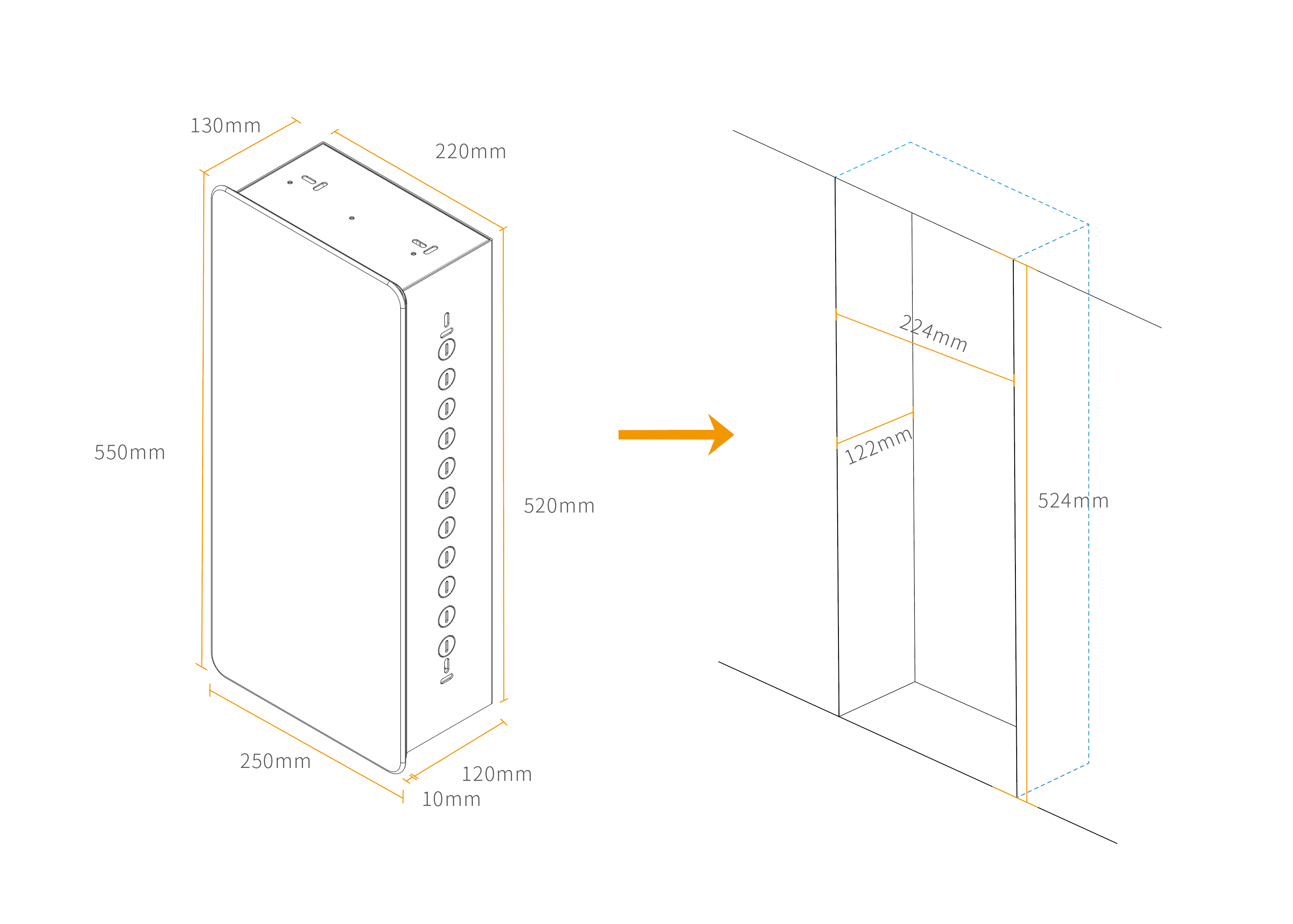 暗裝立體示意圖